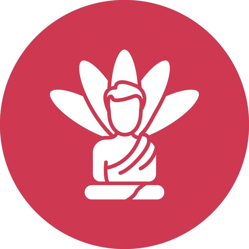 Meditation Shadowed Icon Style vector