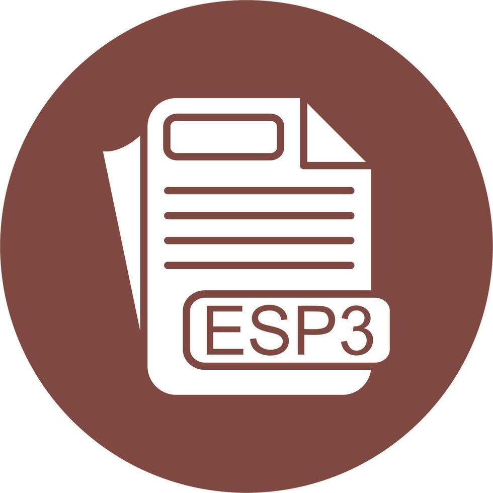 ESP3 File Format Shadowed Icon Style vector