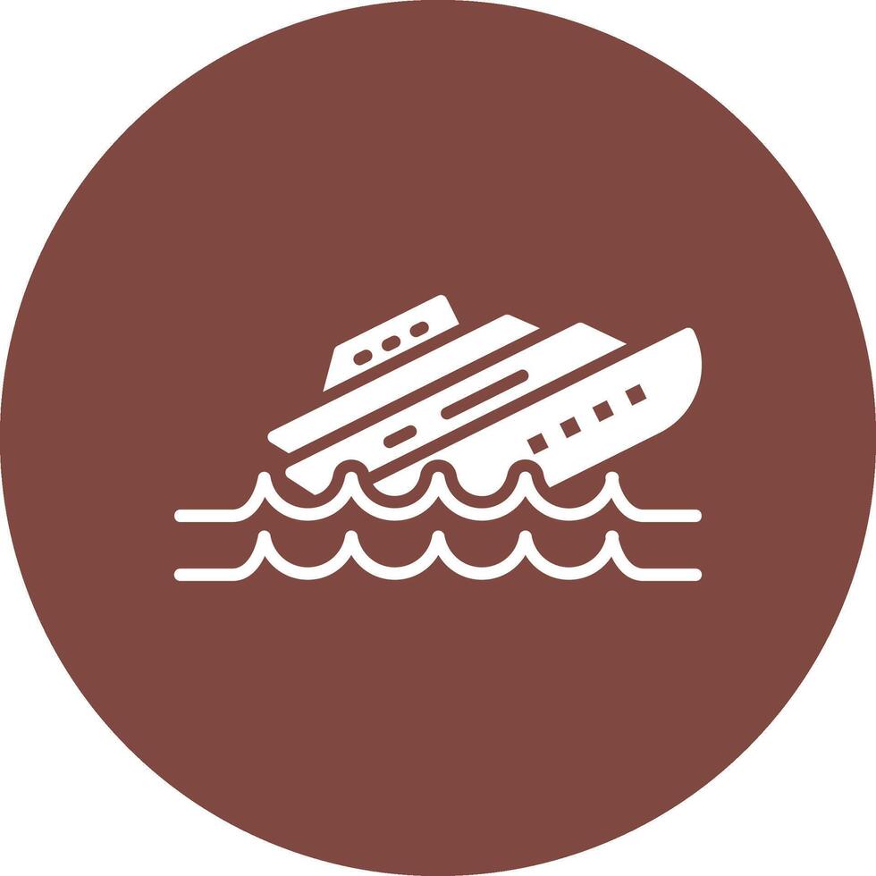Sinking Clean Grid Icon vector