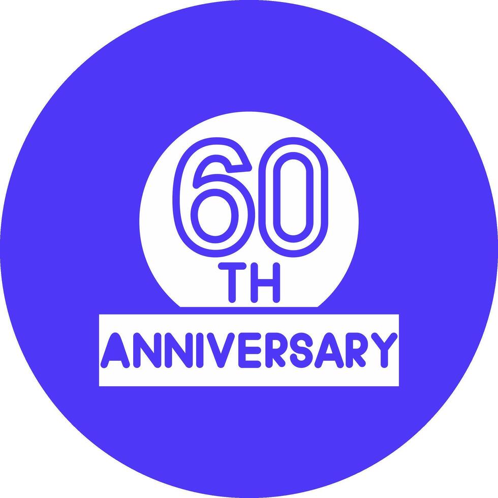 60th Minimal Outline Artwork vector