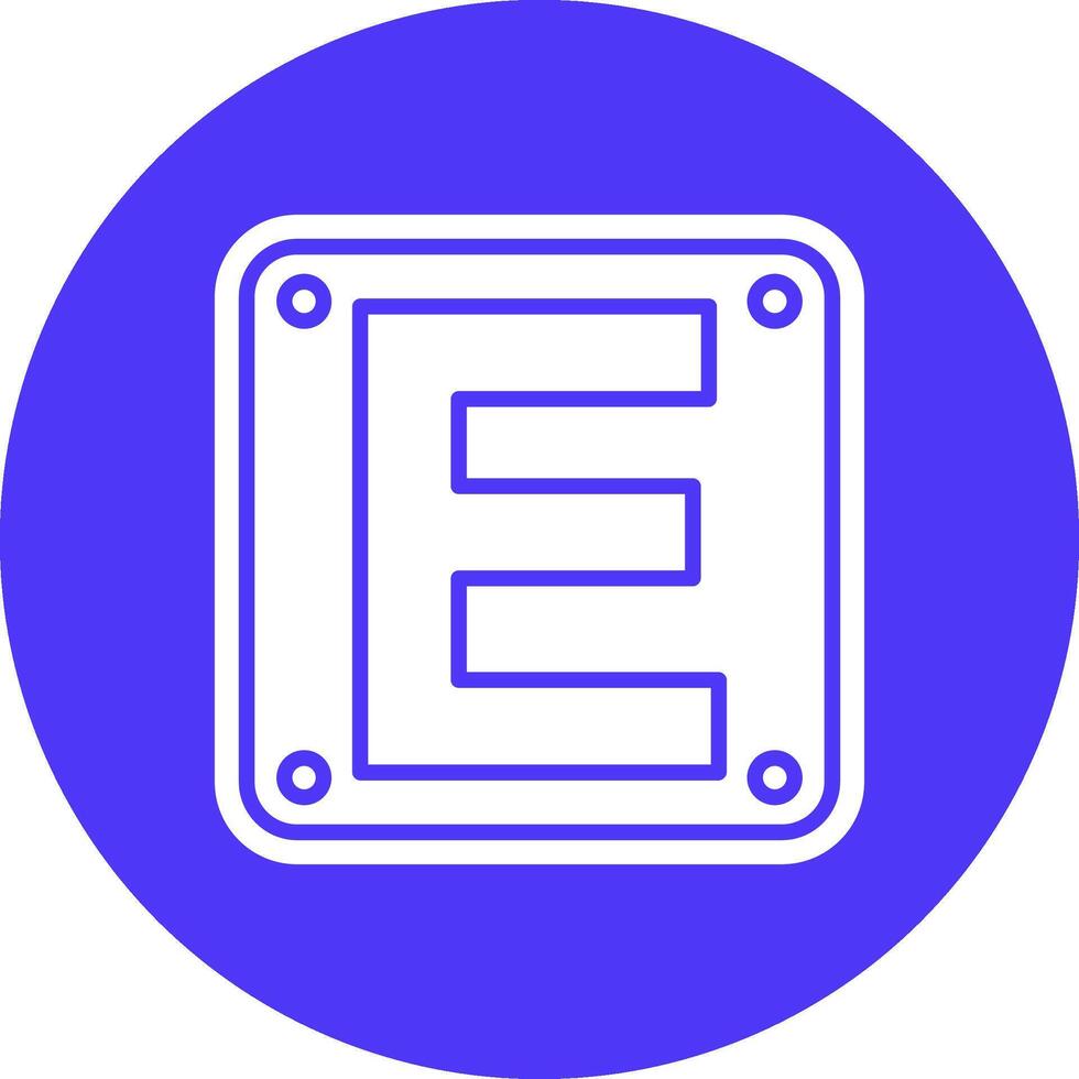 Letter E Lined UI Illustration vector