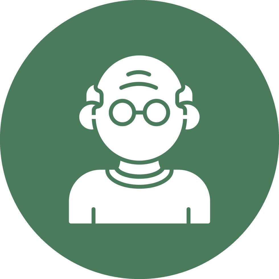 Old Man Responsive Icon Badge vector