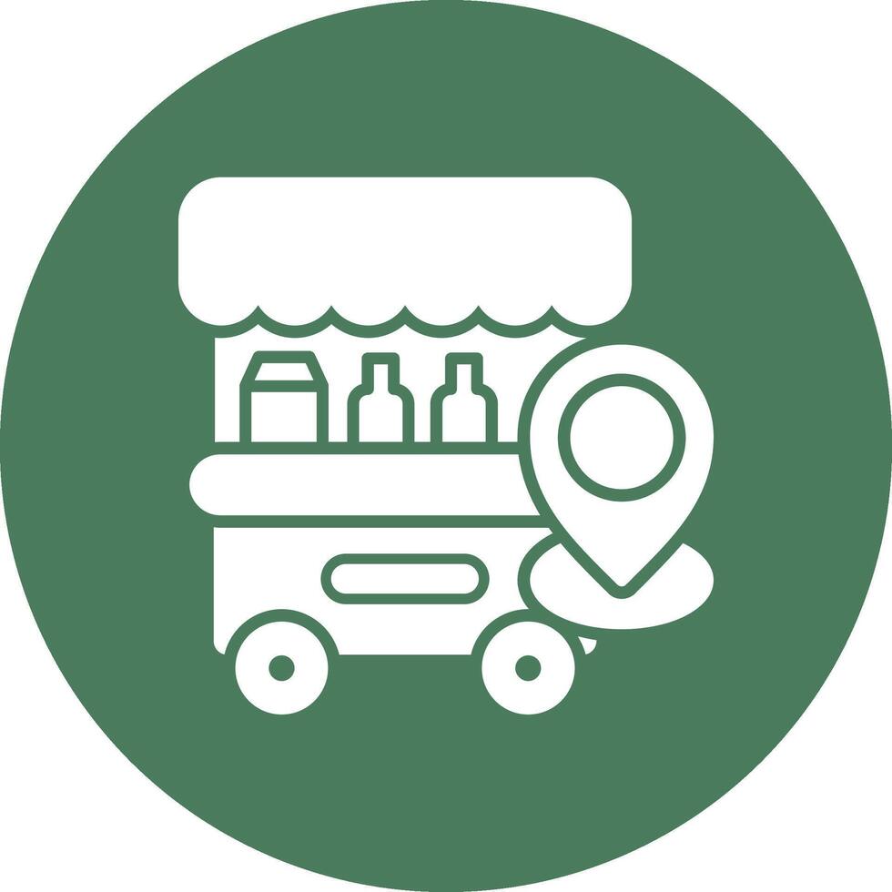 Food Stand Pin Bright Flat Element vector