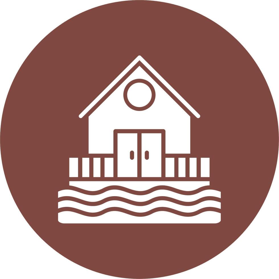 Beach Hut Lined UI Illustration vector