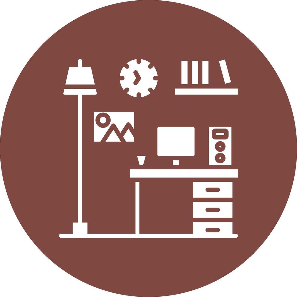 Computer Desk Creative Flat Illustration vector