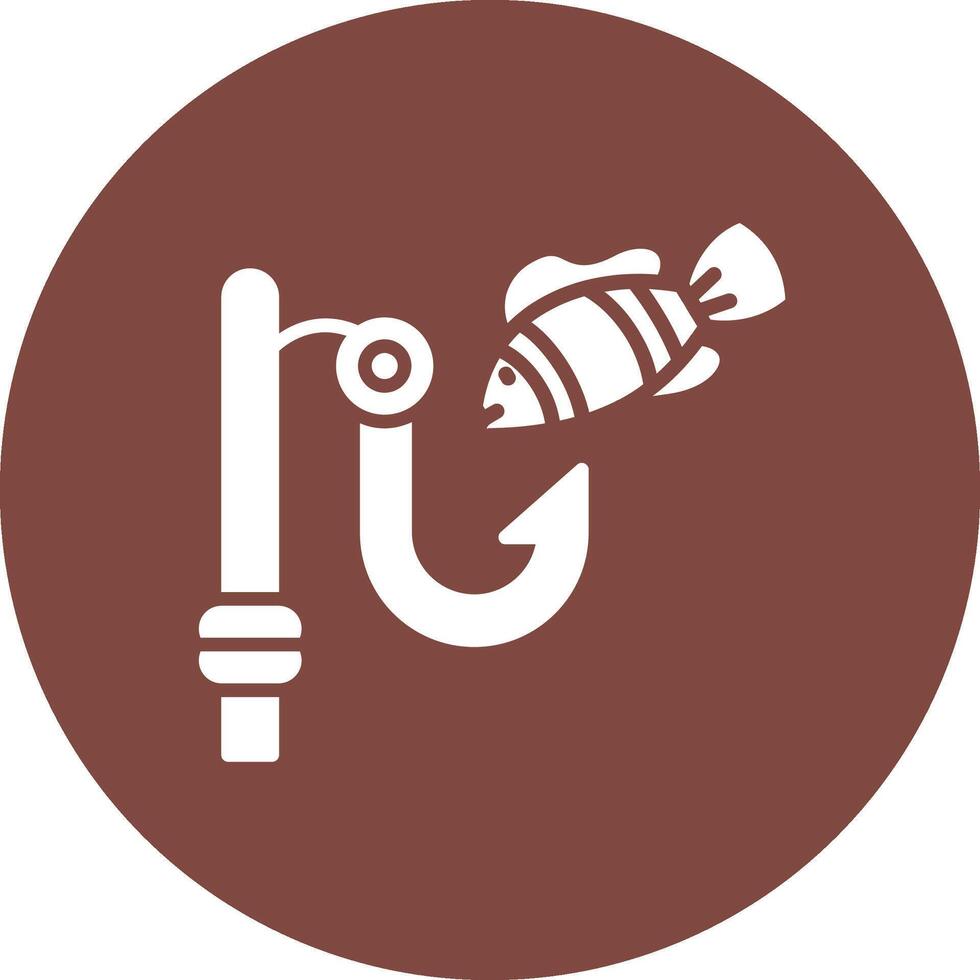 Fish Hook Responsive Icon Badge vector