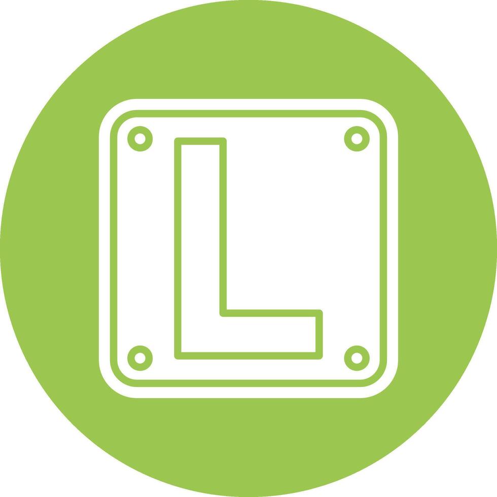 Letter L Dark Theme Element vector