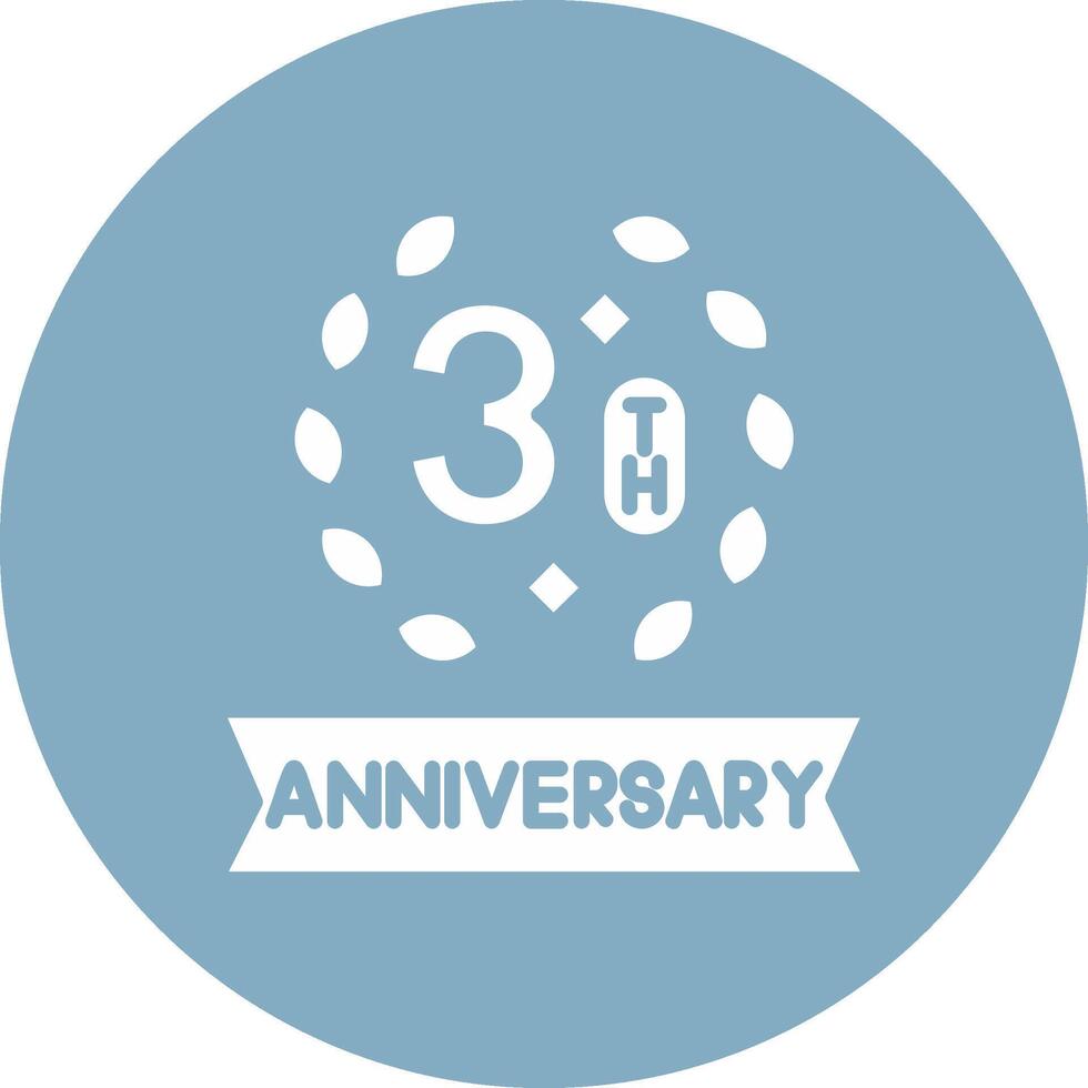30th Shadowed Icon Style vector