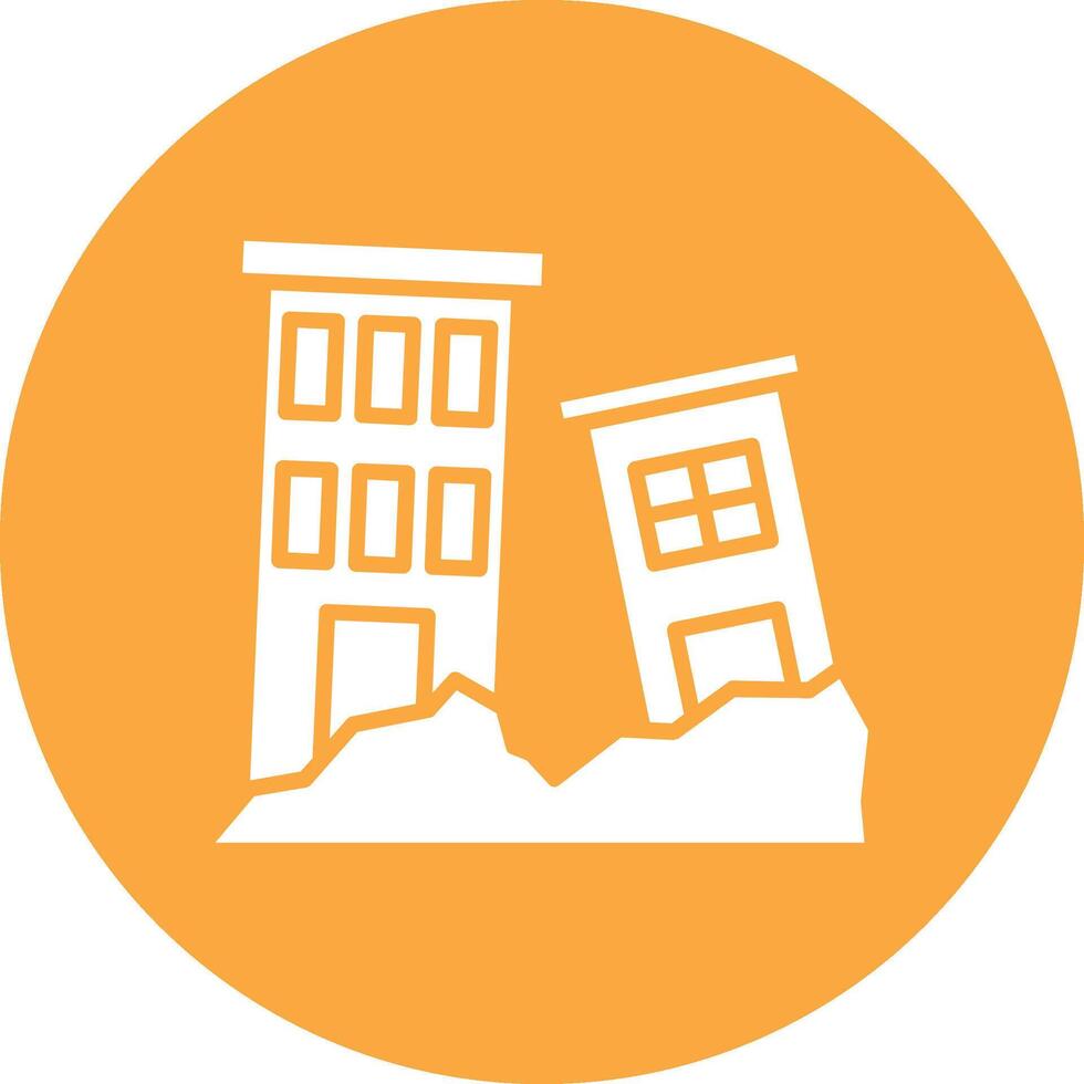 Earthquake Mono Icon Symbol vector