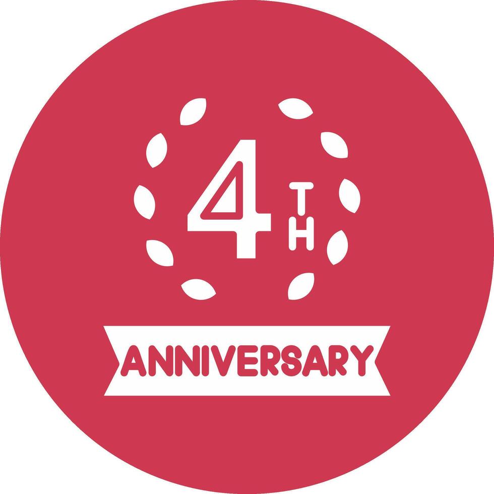 4th Flat Styled Symbol vector