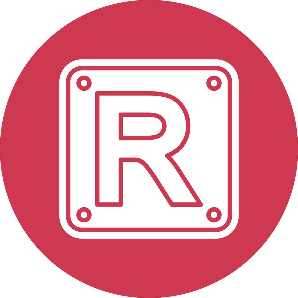 Letter R Pastel Theme Icon vector