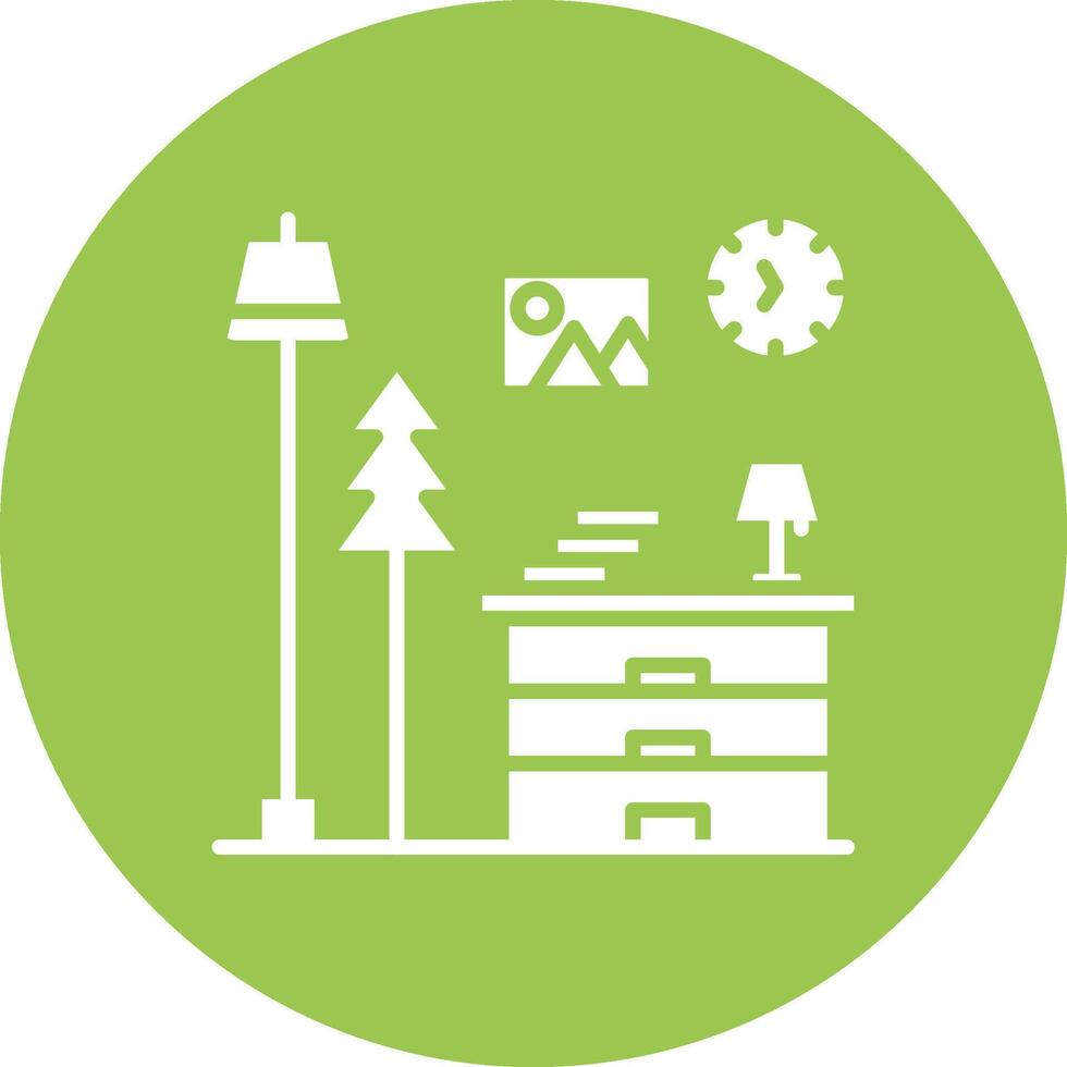 Bedside Table High Detail Symbol vector