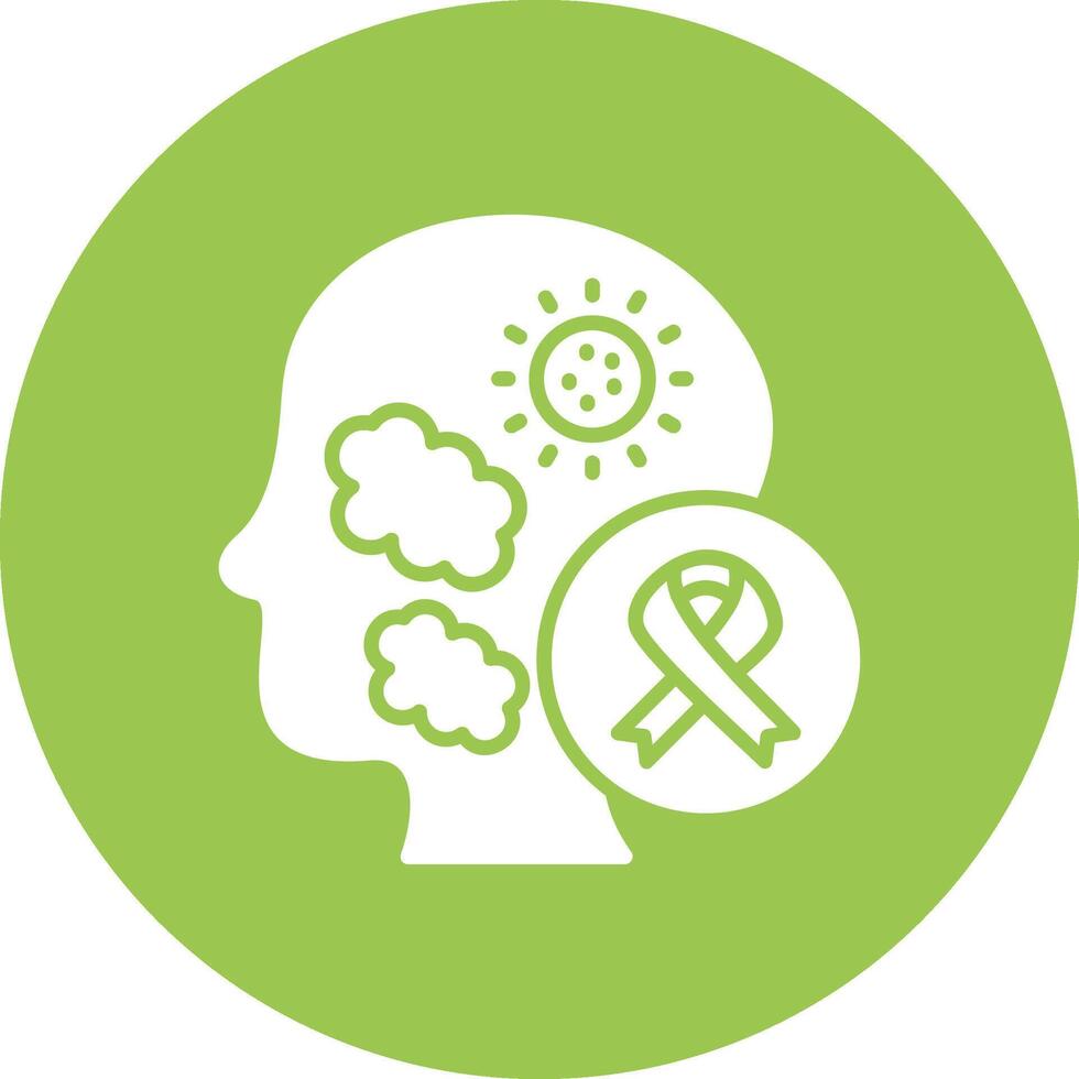Brain Cancer Line Style Symbol vector
