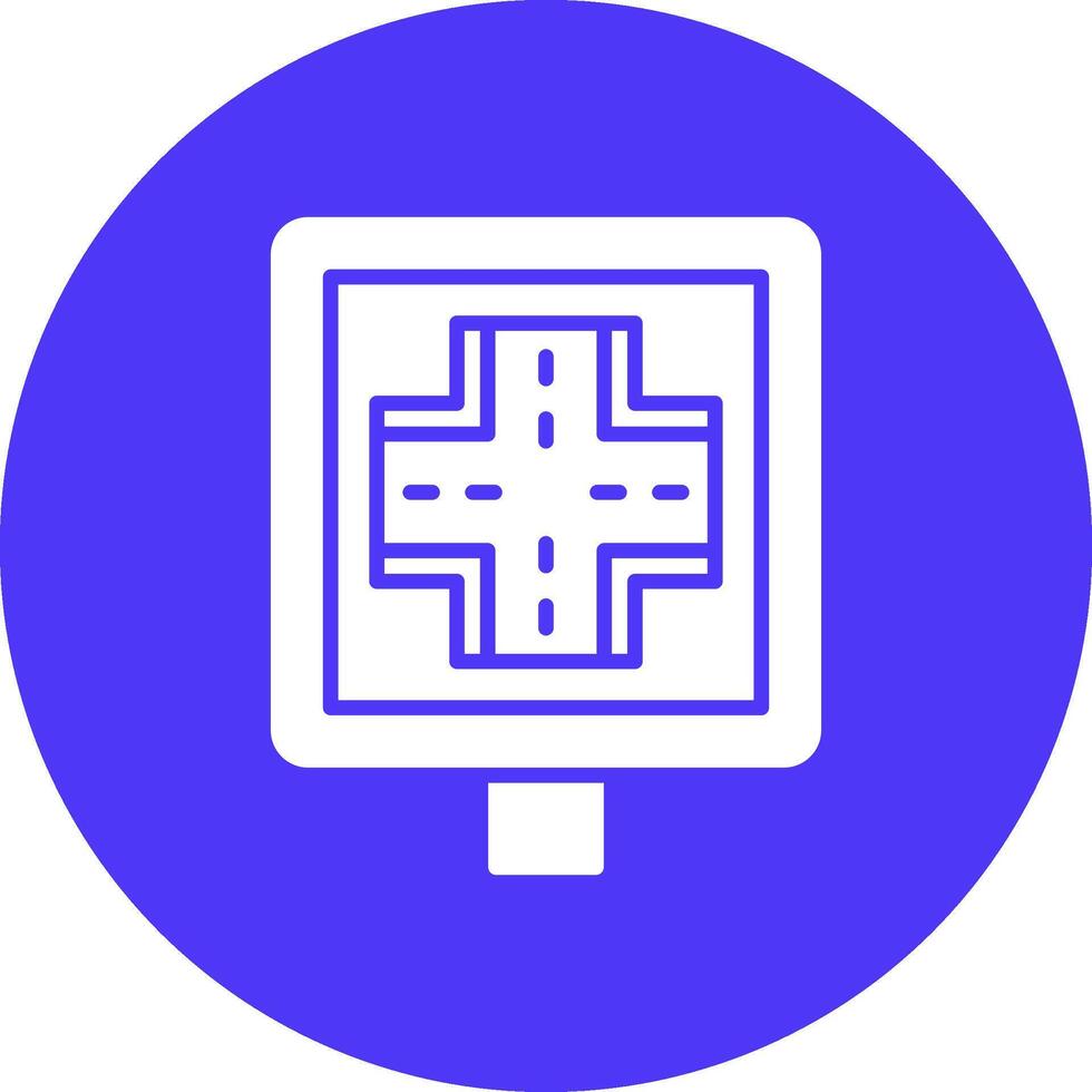 Cross Road Solid Fill Design vector