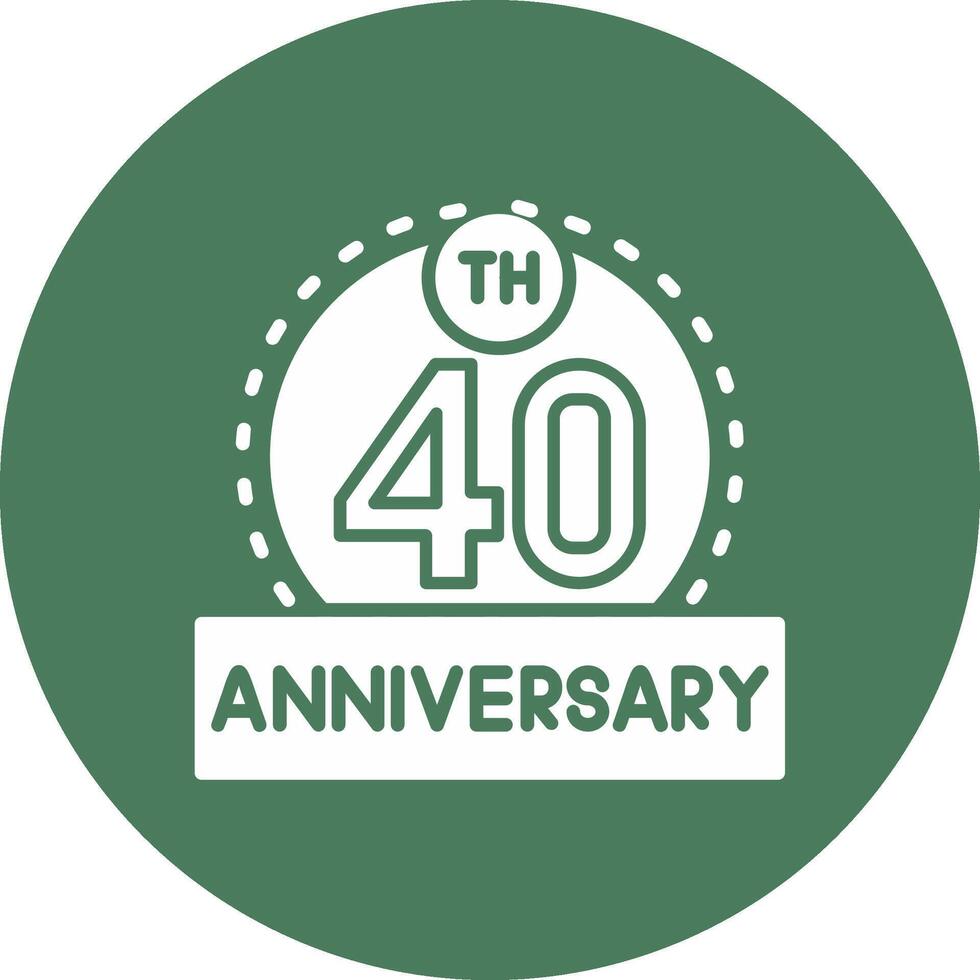 40th Dark Theme Element vector