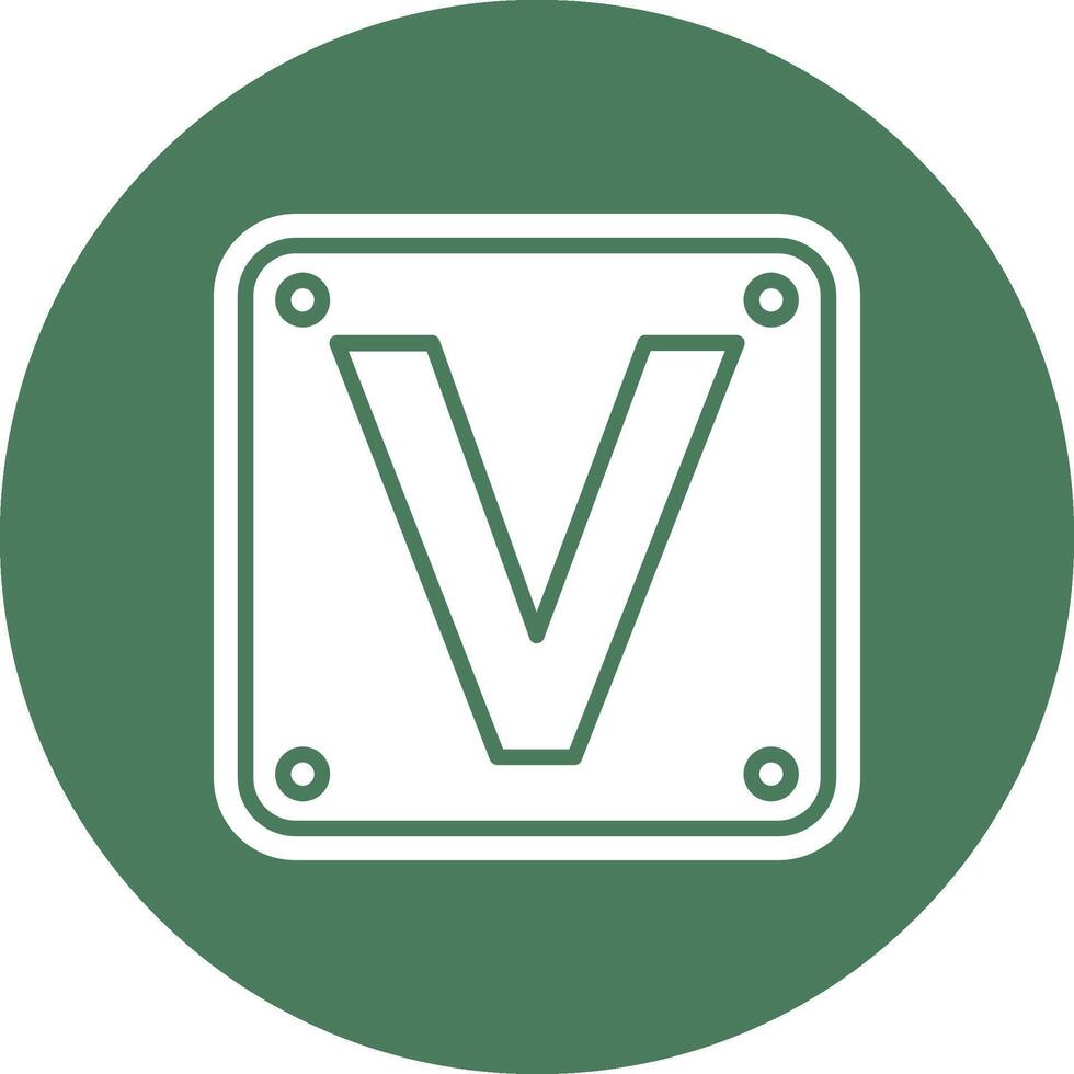 Letter V Functional Icon Art vector