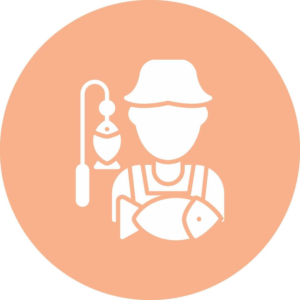 Fisherman Line Style Symbol vector