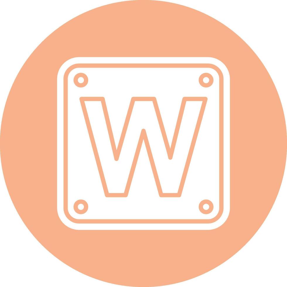 Letter W Functional Icon Art vector