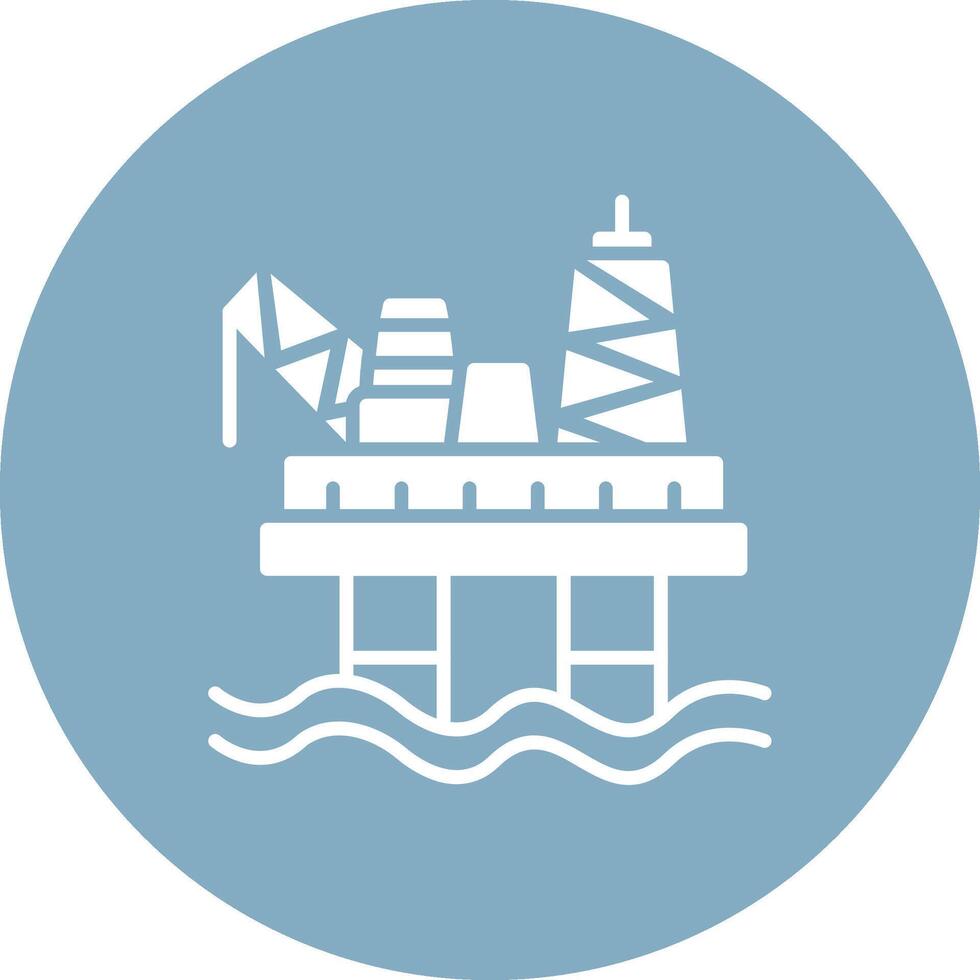 Oil Rig Subtle Shadow Icon vector