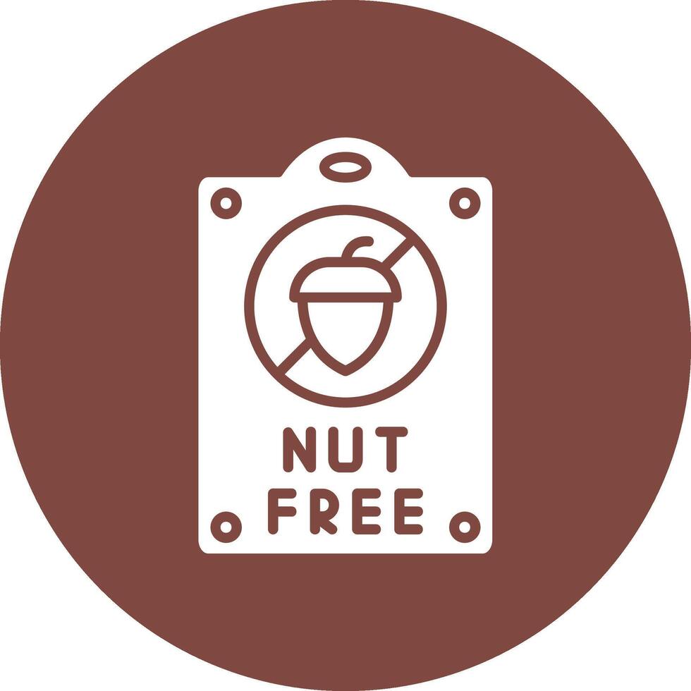 Nut free Mono Icon Symbol vector