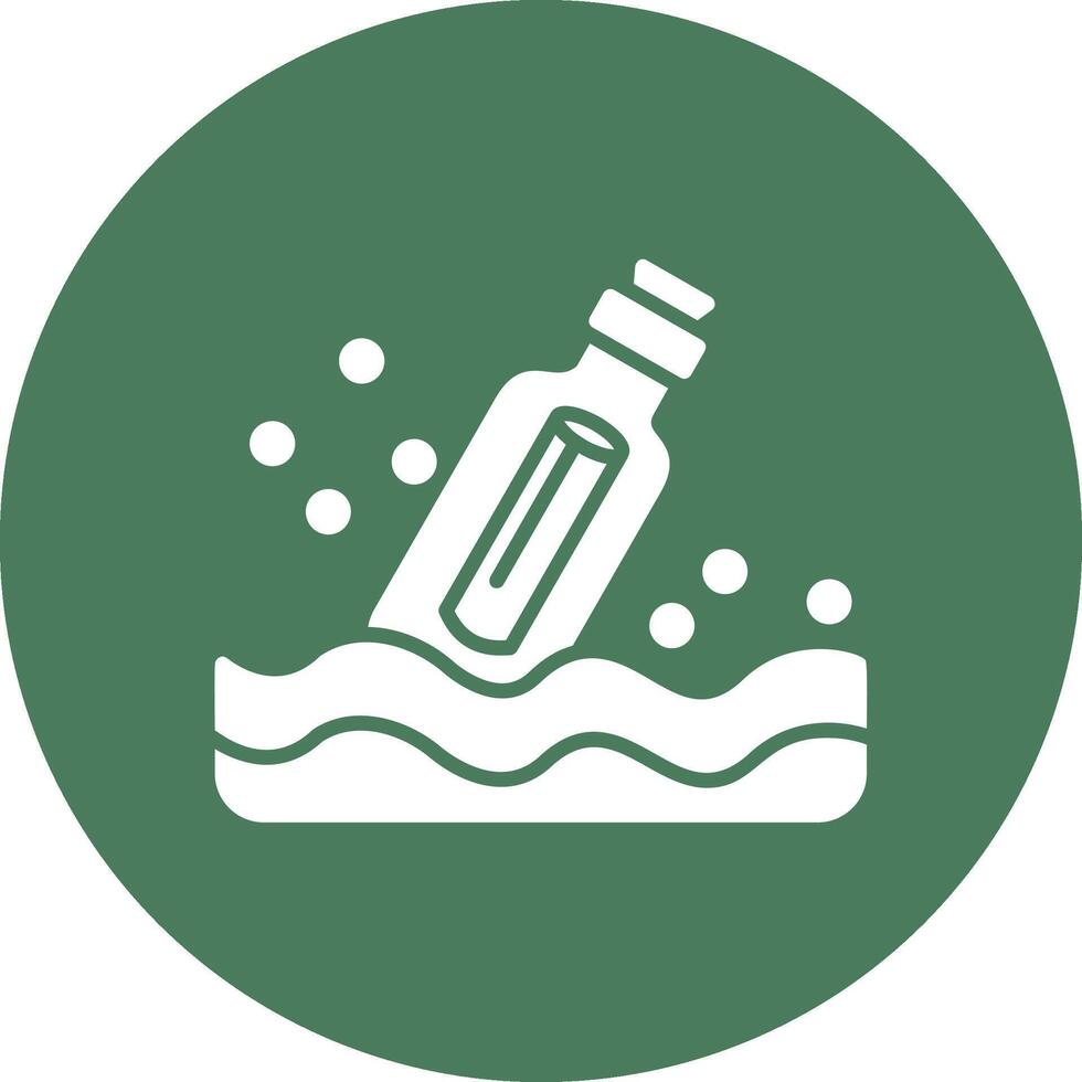Message In A Bottle Shadowed Icon Style vector