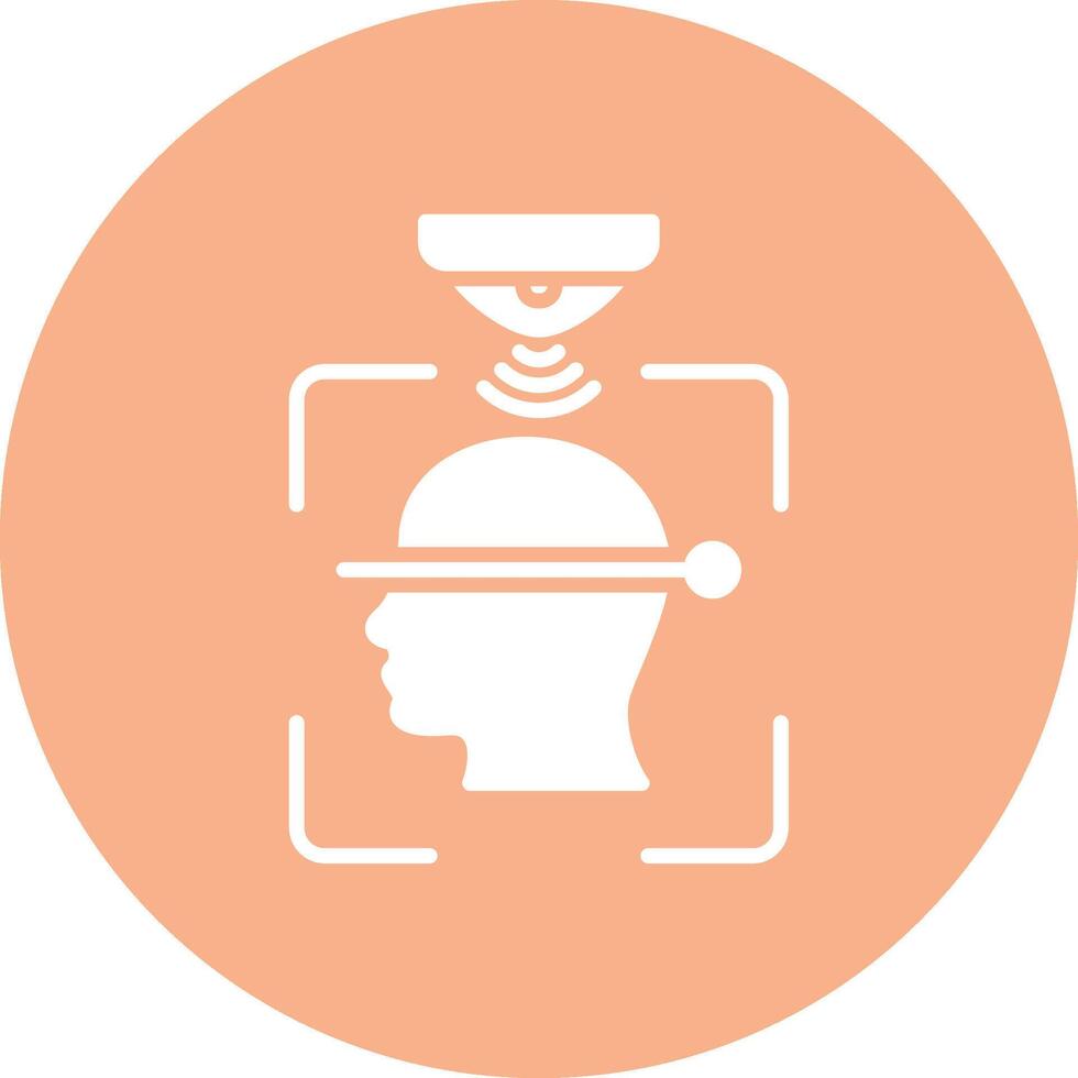 Face Recognition Clean Grid Icon vector