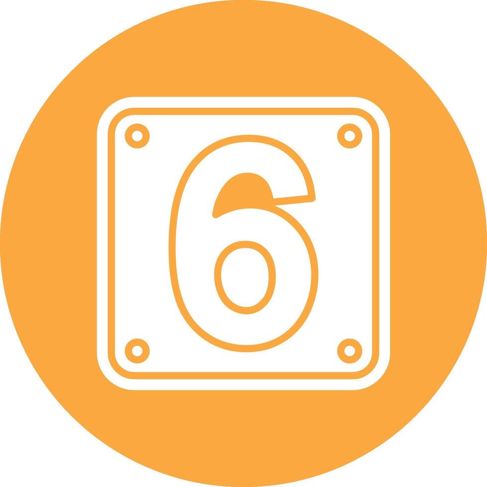 Number 6 UI Concept Symbol vector