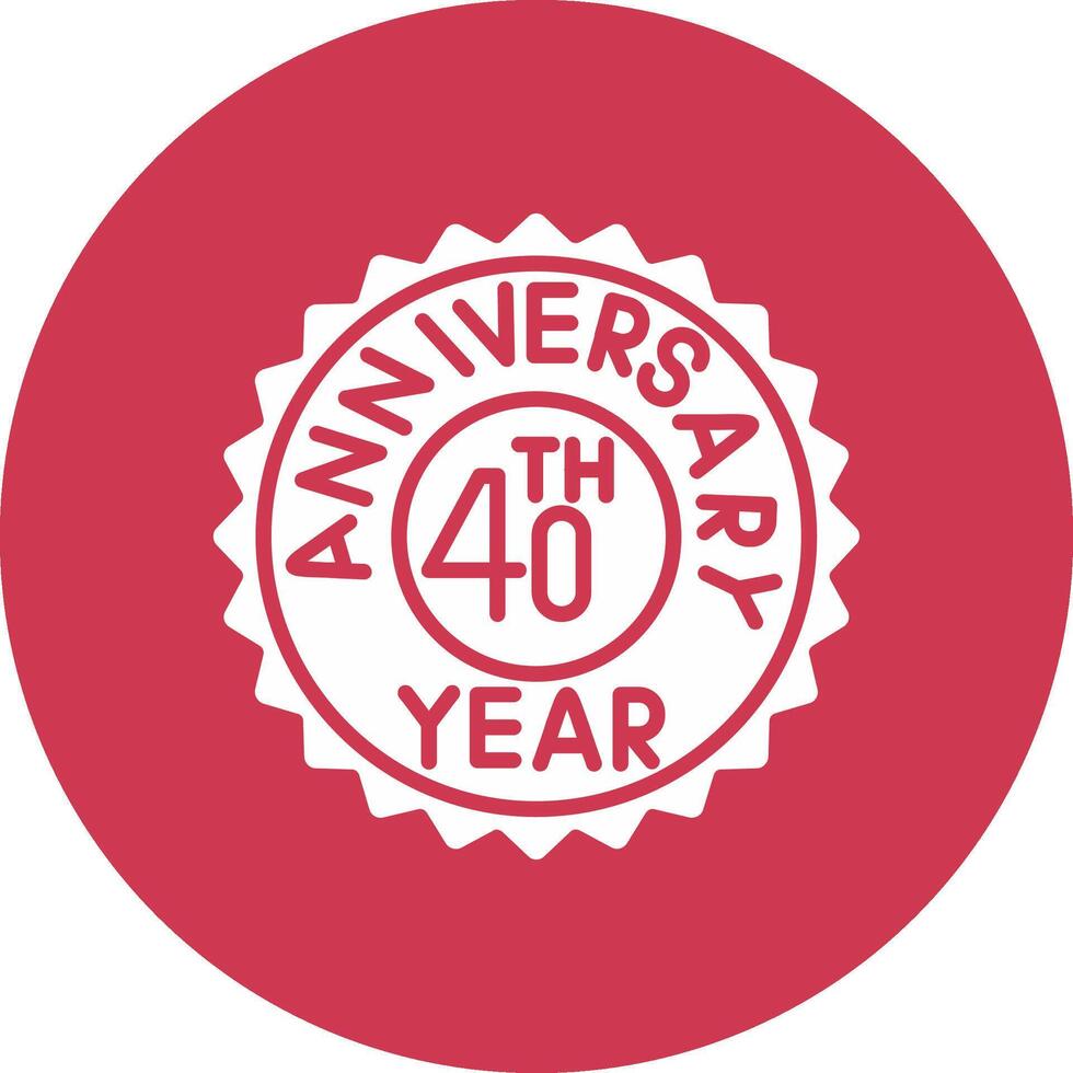 40th Smooth Gradient Icon vector