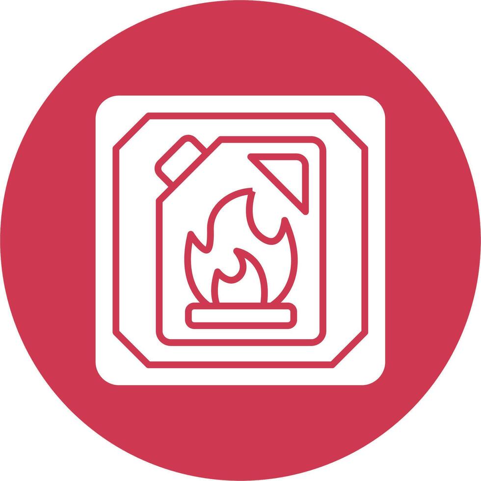 Flammable Materials Interactive Icon Badge vector
