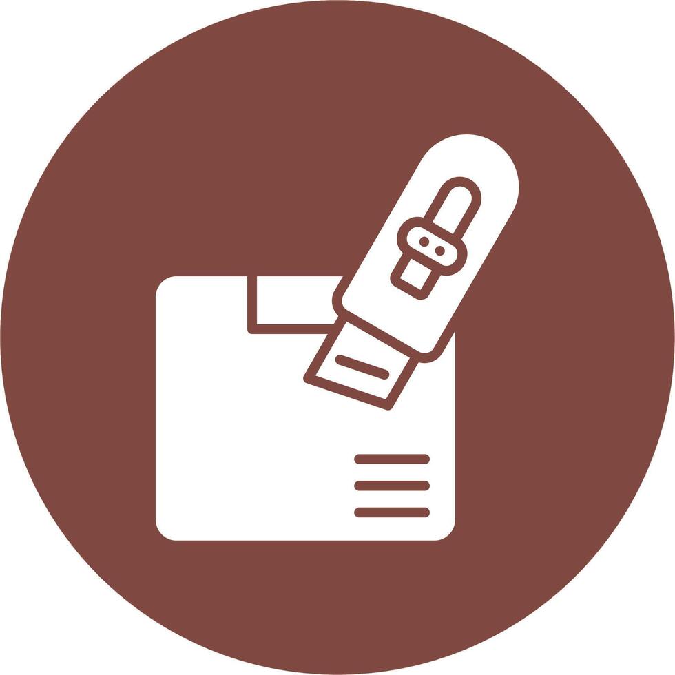 Do Not Open With Knife Frame Icon vector