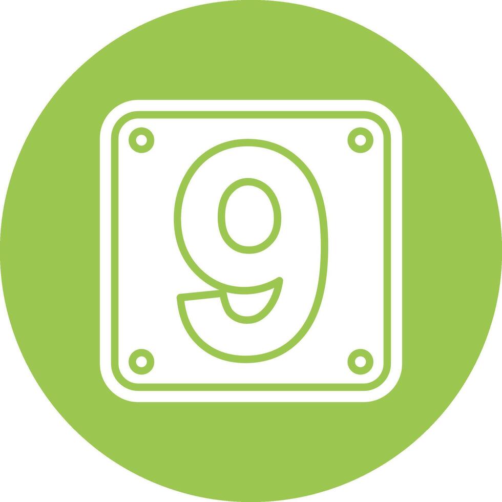 Number 9 Lined Visual Concept vector