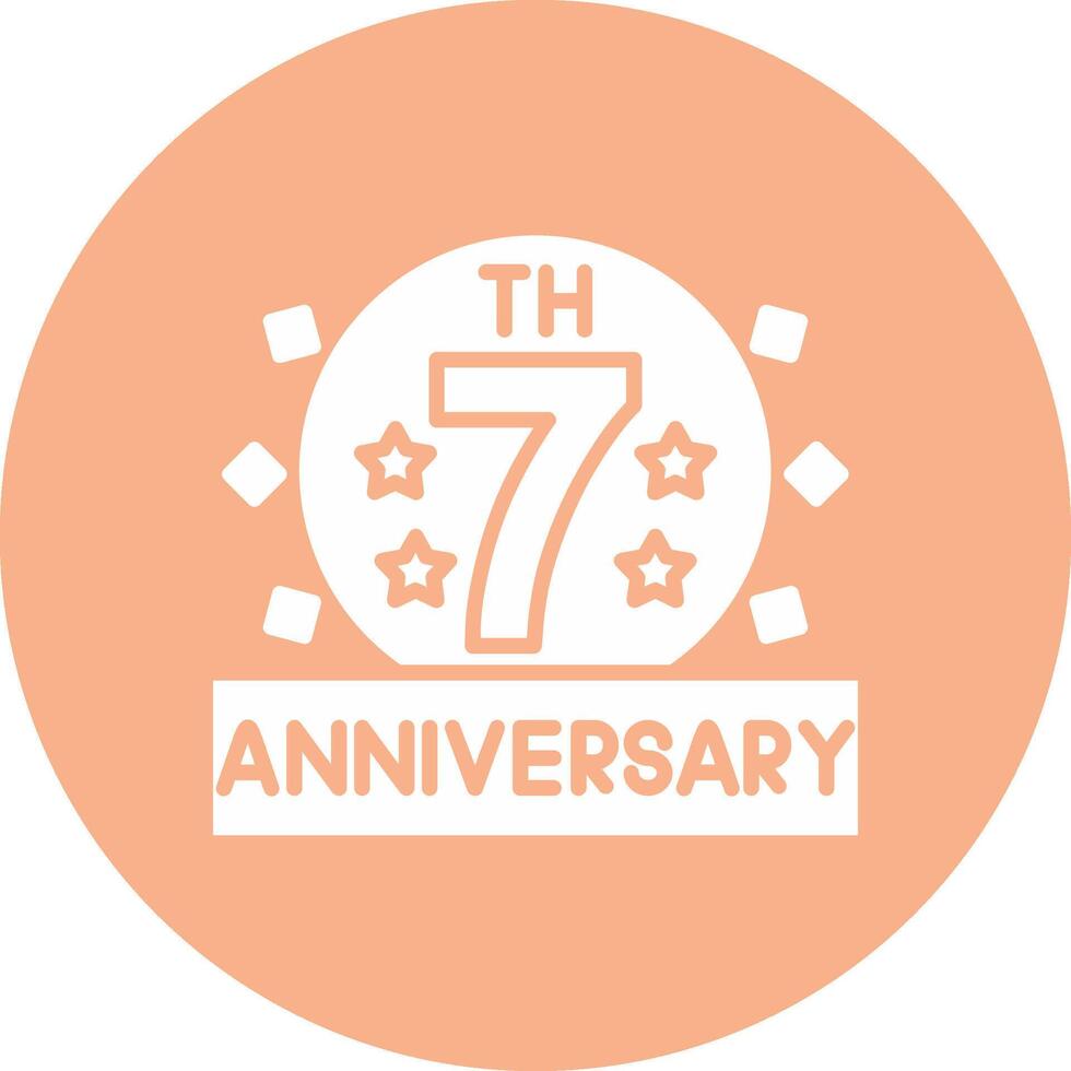 7th Handcrafted Digital Icon vector