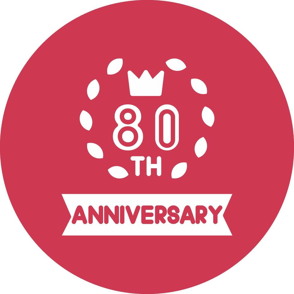 80th Interactive Display Symbol vector