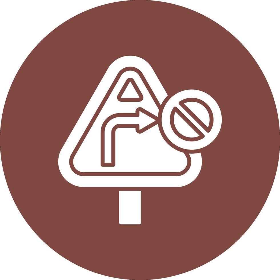 No Turn Right Dark Theme Element vector