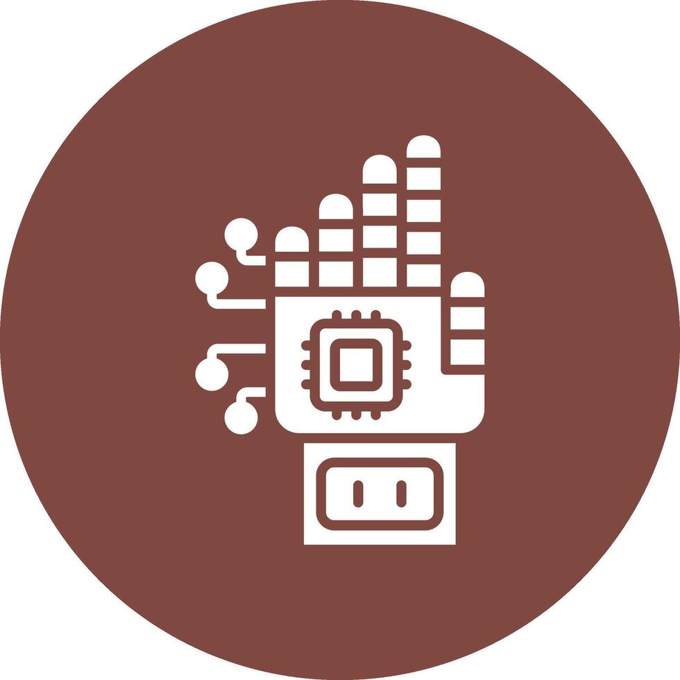 Robotic Hand High Contrast Graphic vector