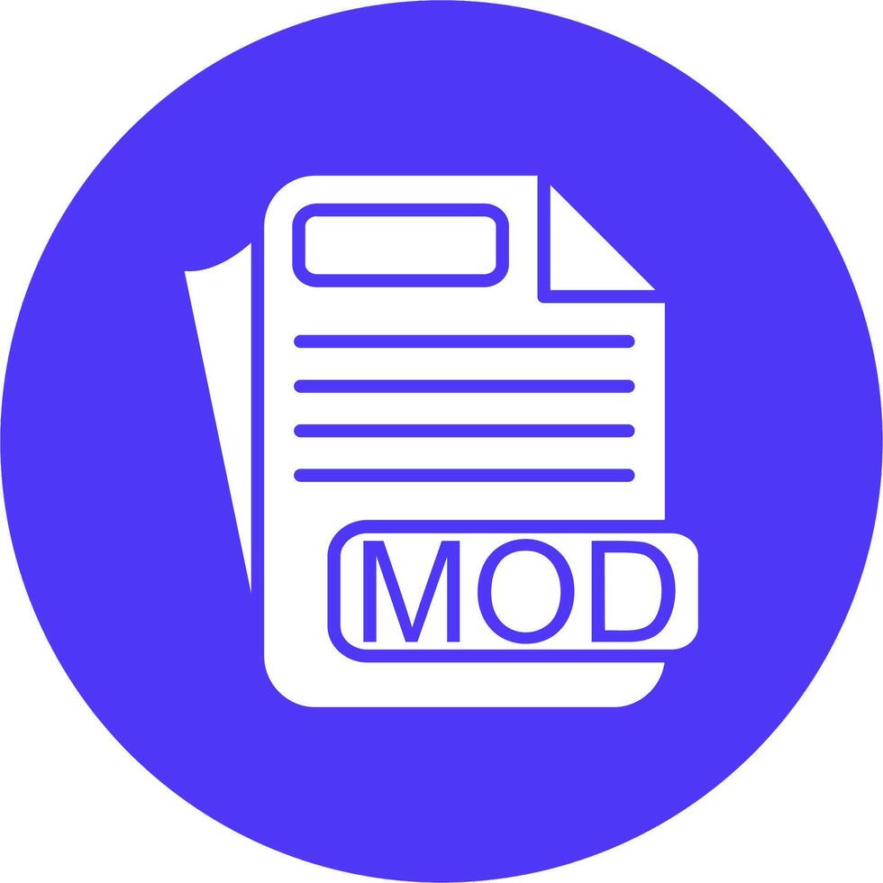 MOD File Format Sleek Graphic Mark vector