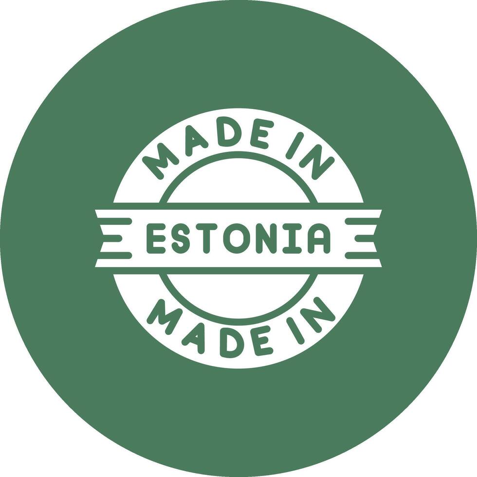 Made In Estonia Flat Line Drawing vector