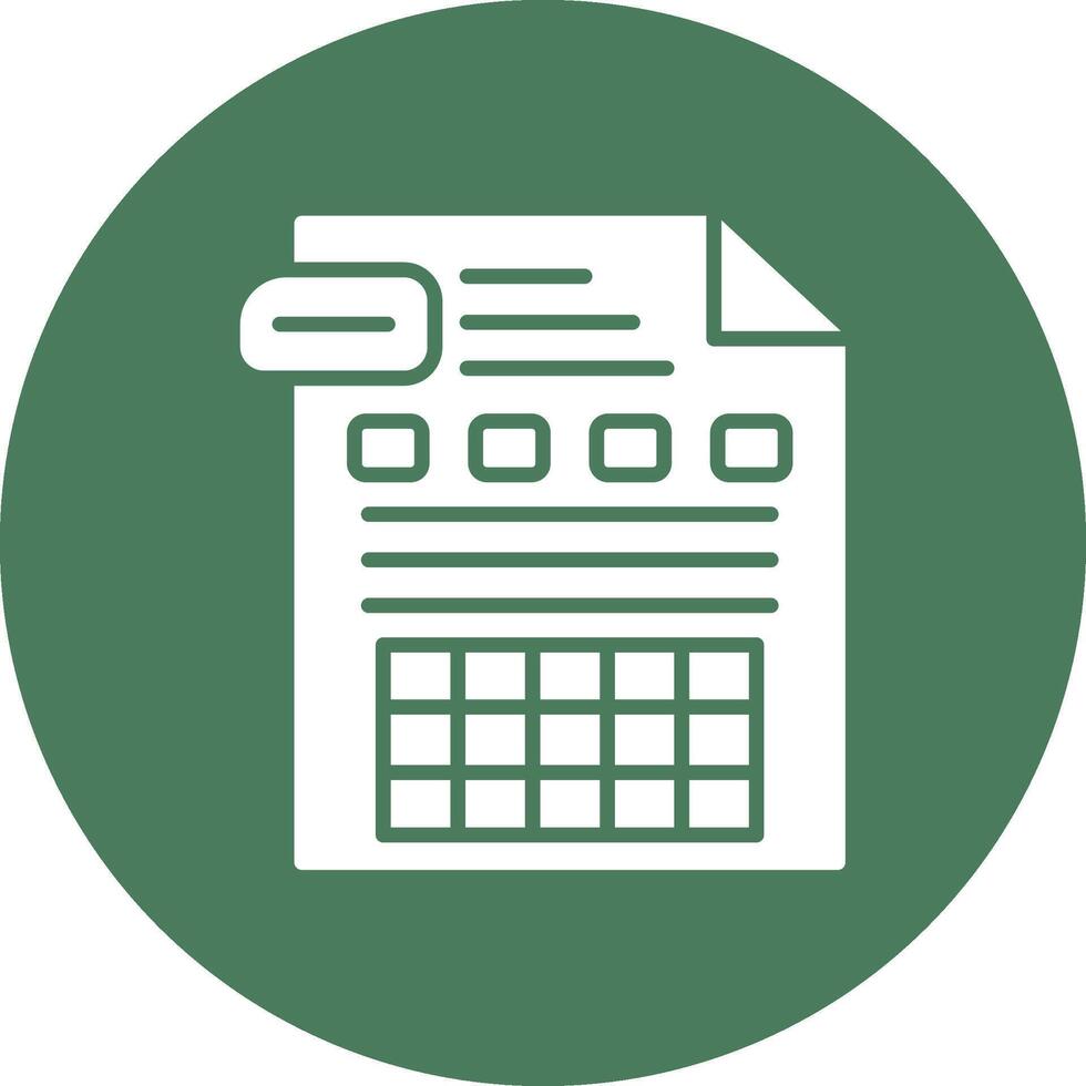 Spreadsheet Solid Fill Design vector