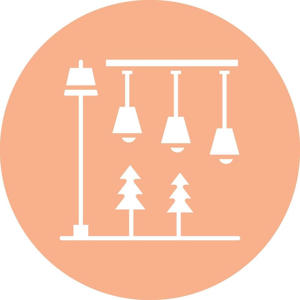 Chandelier Colorful Concept Art vector