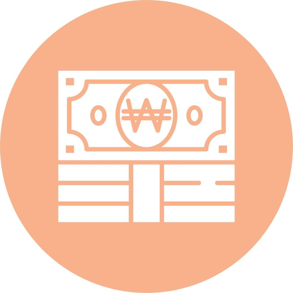 Won Solid Fill Design vector