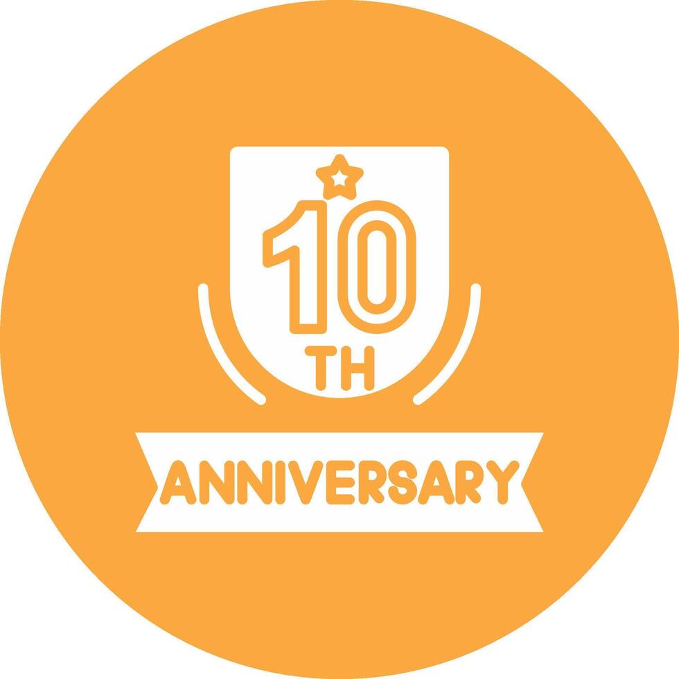 10th Mono Icon Symbol vector