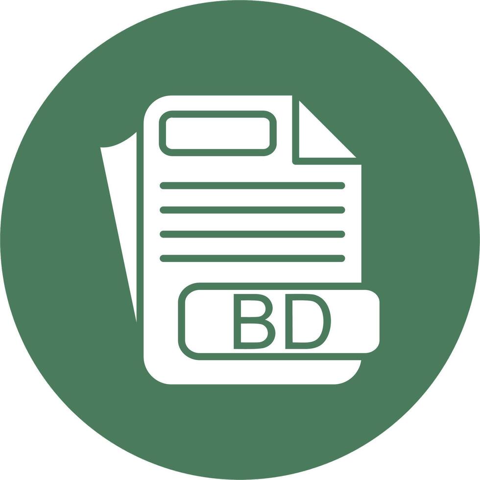 BD File Format Simple Line Sketch vector