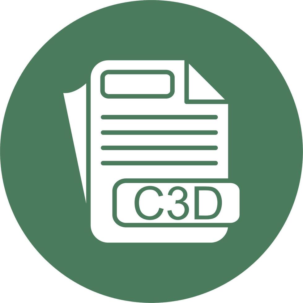 C3D File Format Thin Line Design vector