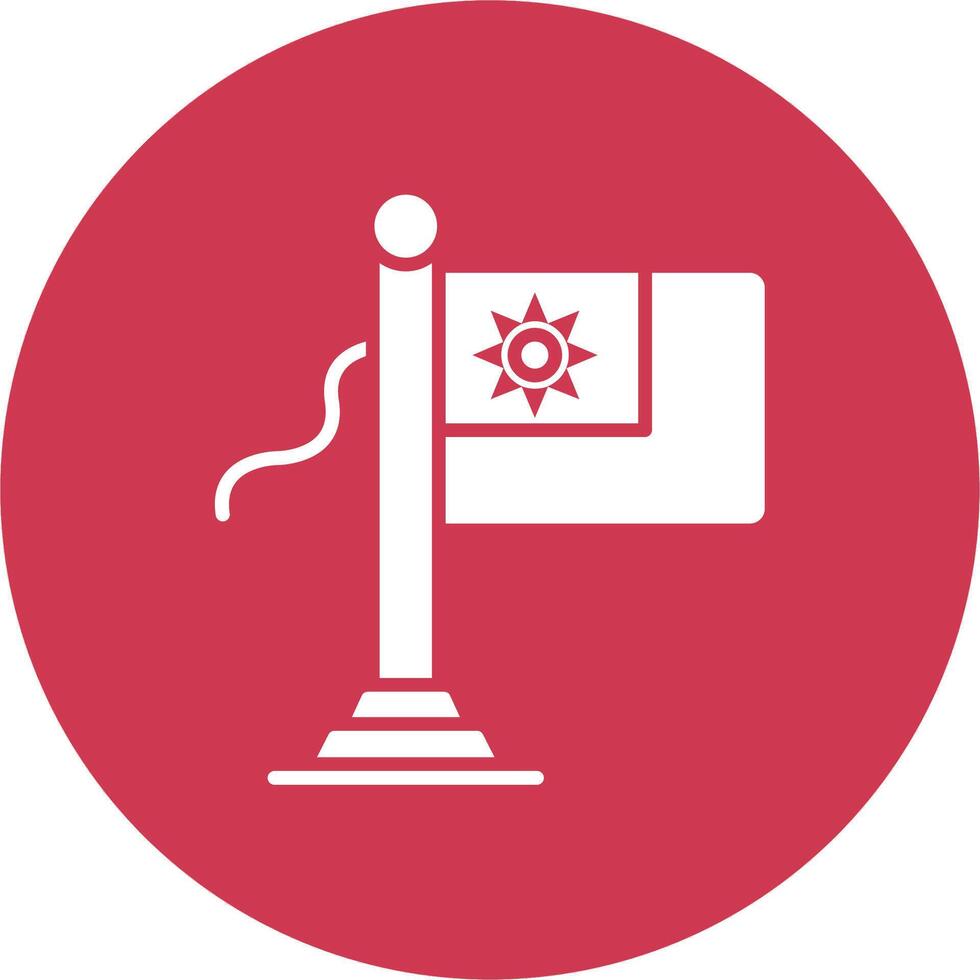 Taiwan Flag Lined UI Illustration vector