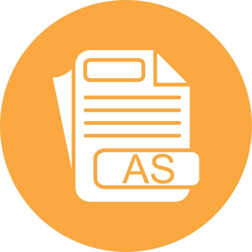 AS File Format Mobile Ready Icon vector