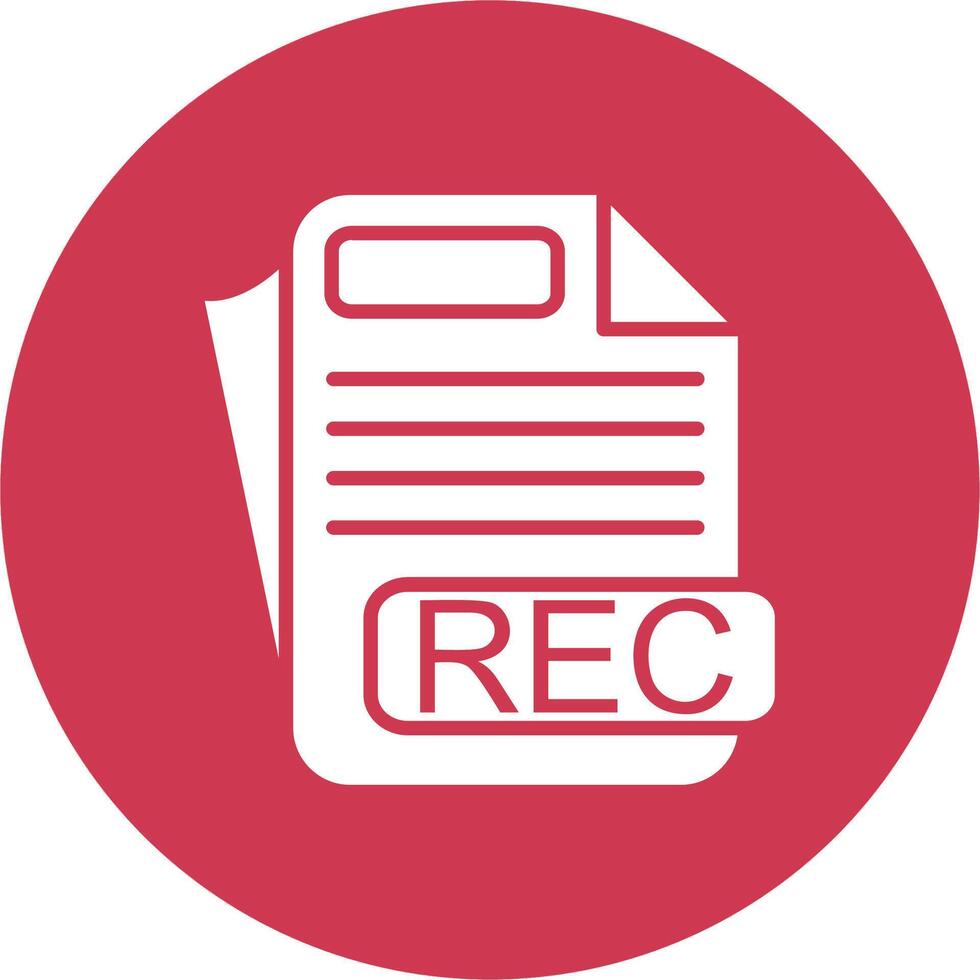REC File Format Lined UI Illustration vector
