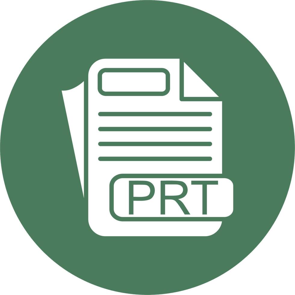 PRT File Format Shadowed Icon Style vector