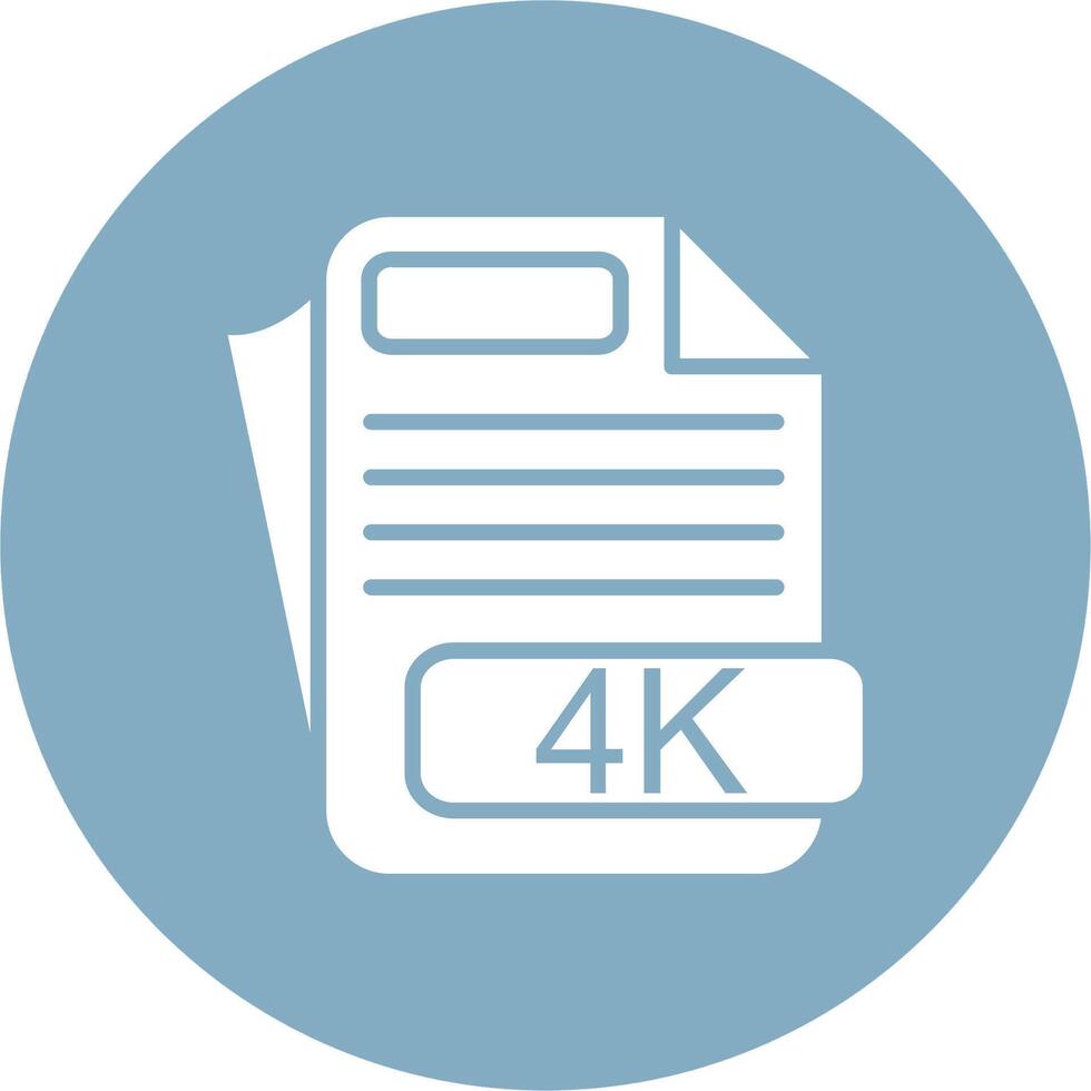 4K File Format Flat Line Drawing vector
