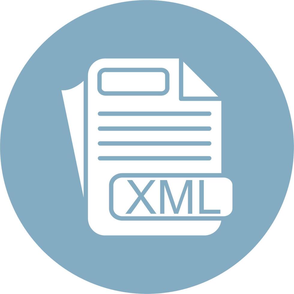 XML File Format Clean Grid Icon vector