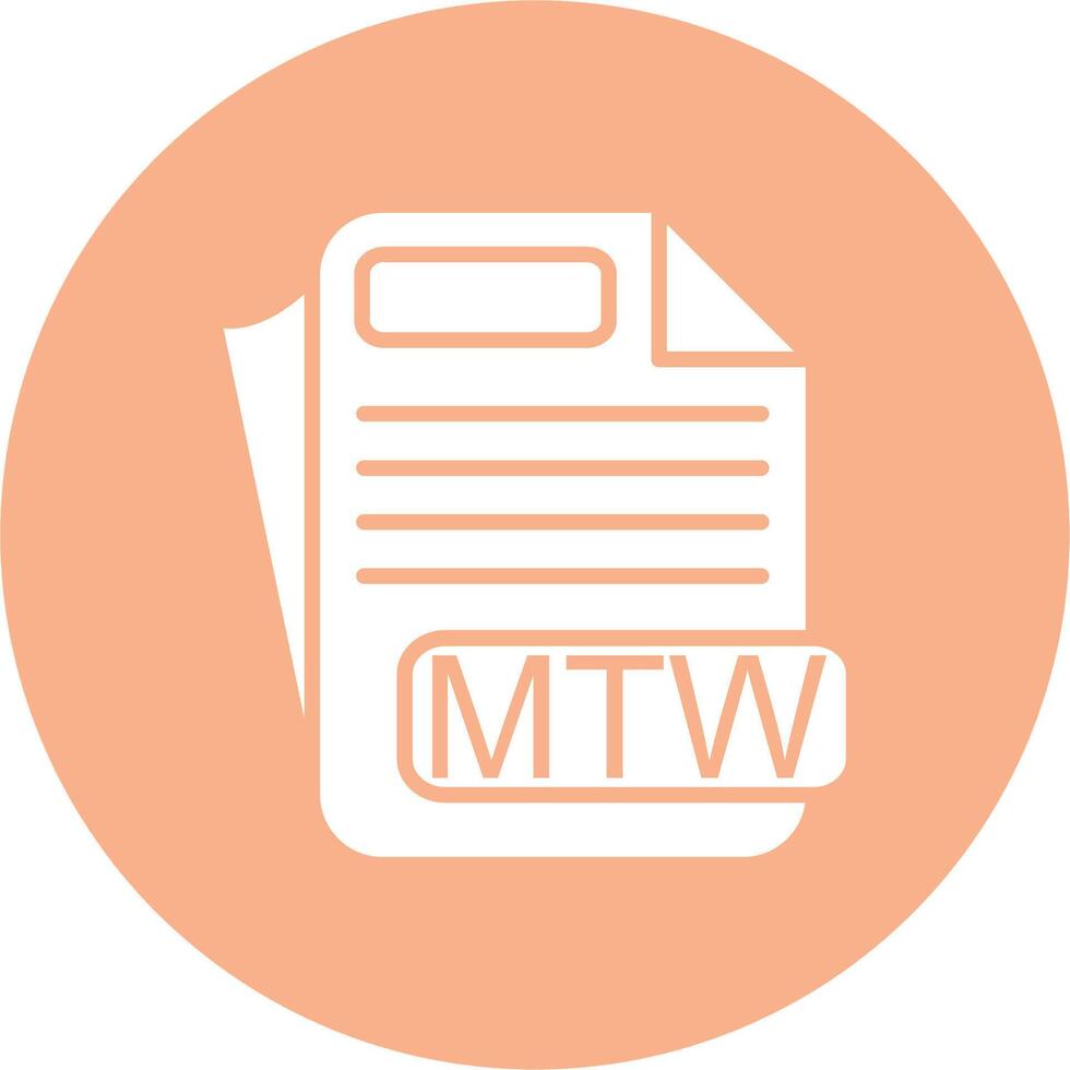 MTW File Format Pop Color Style vector